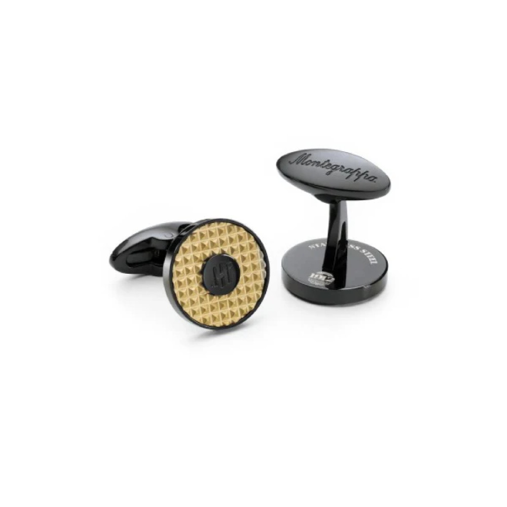 Montegrappa Clou "Ambigram" Cufflinks, IP Black & IP Yellow Gold Montegrappa Clou "Ambigram" Cufflinks, IP Black & IP Yellow Gold