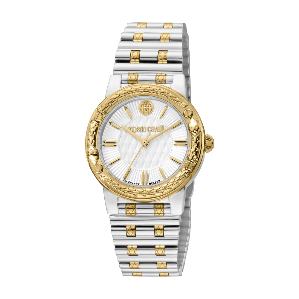 RC by FM Women Watch, Two Tone Silver & Gold Color Case, Silver Dial, Two Tone Silver & Gold Color Metal Bracelet, 3 Hands, 5 ATM