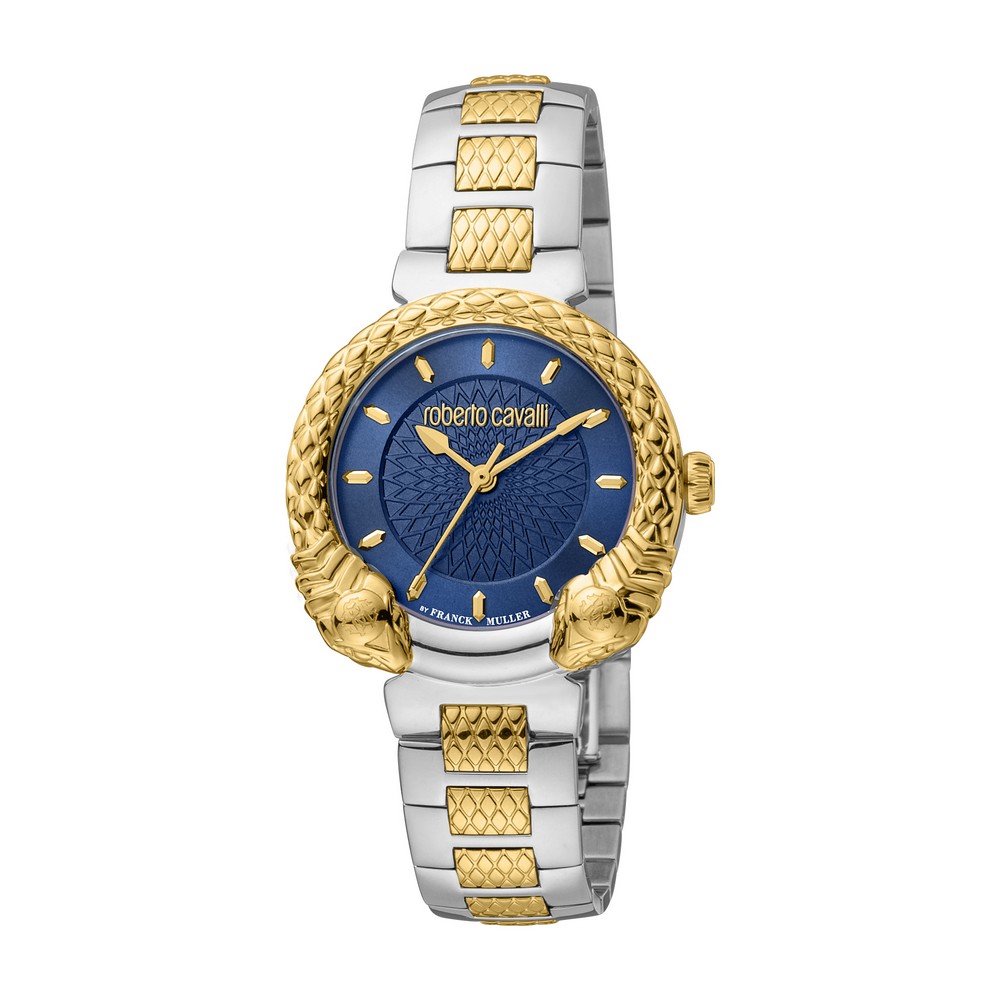 RC by FM Women Watch, Two Tone Silver & Gold Color Case, Dark Blue Dial, Two Tone Silver & Gold Color Metal Bracelet,3 Hands, 5 ATM