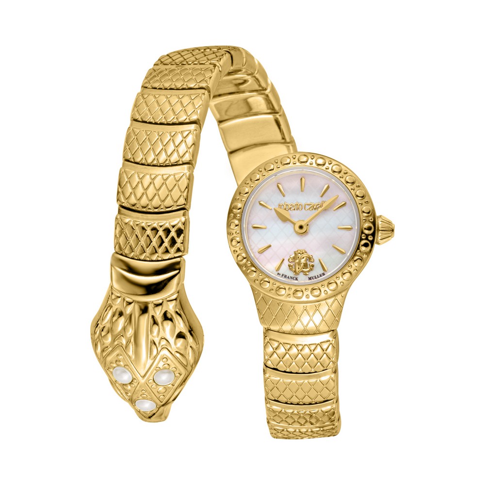 RC by FM Women Watch, Gold Color Case, White MOP Dial, Gold Color Metal Bracelet, 2 Hands, 3 ATM