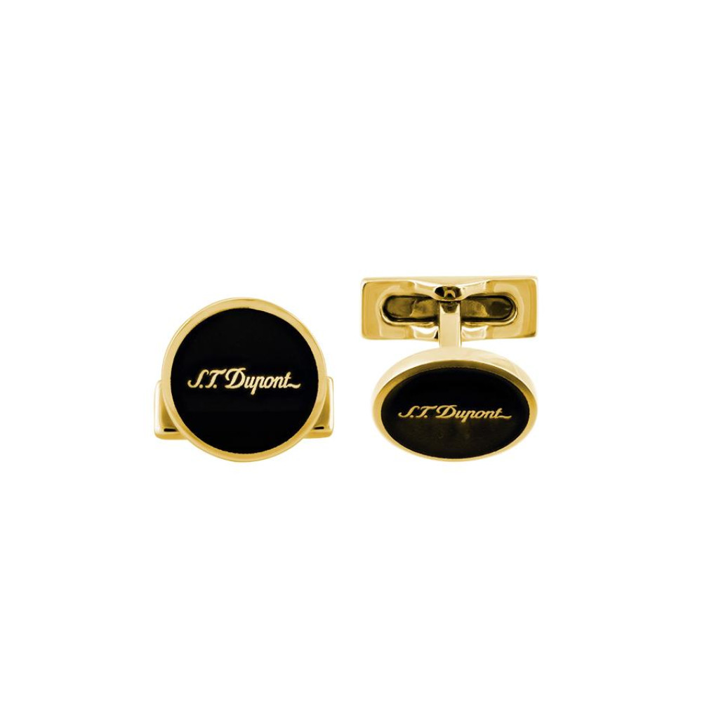 CUFFLINKS STD BLACK LAQ/GOLDEN