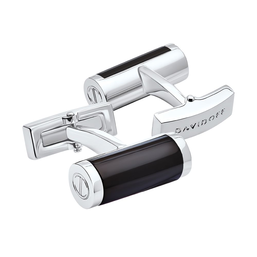 Essentials cufflinks barrels black silver