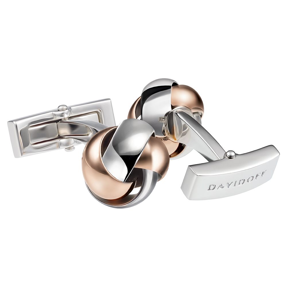 Essentials cufflinks knot silver rose gold