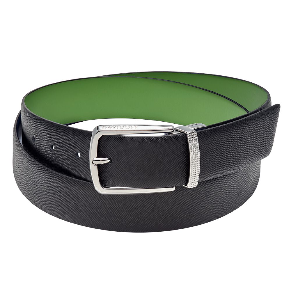 Paris belt reversible bicolor black green