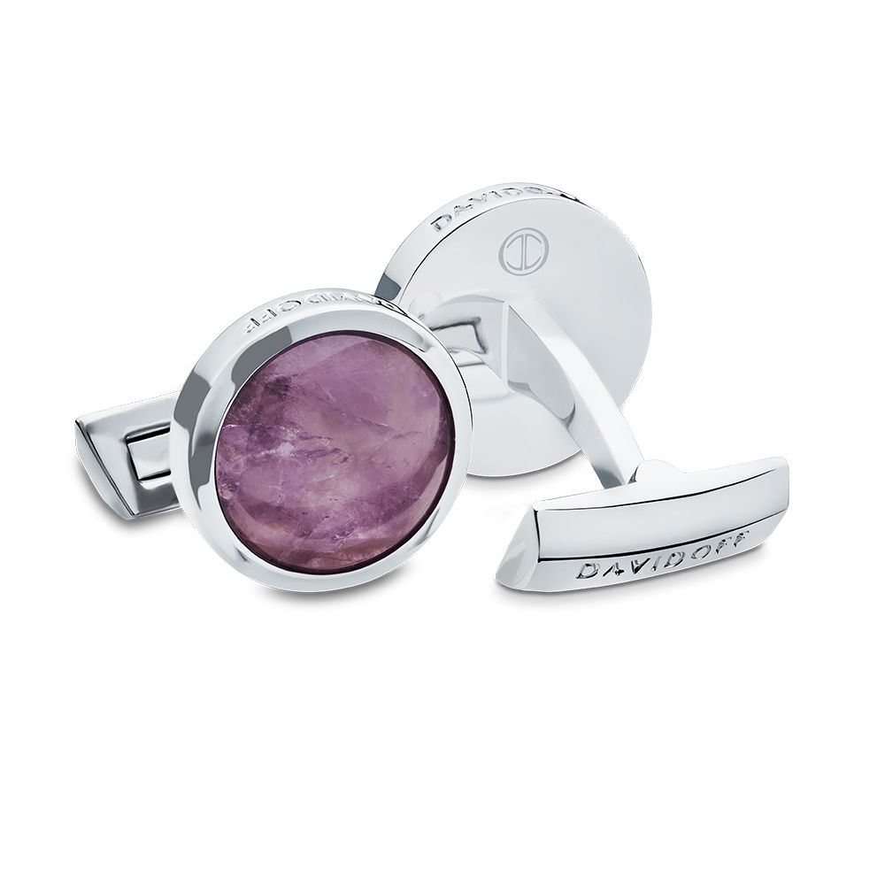 Icon cufflinks precious stones Amethyst