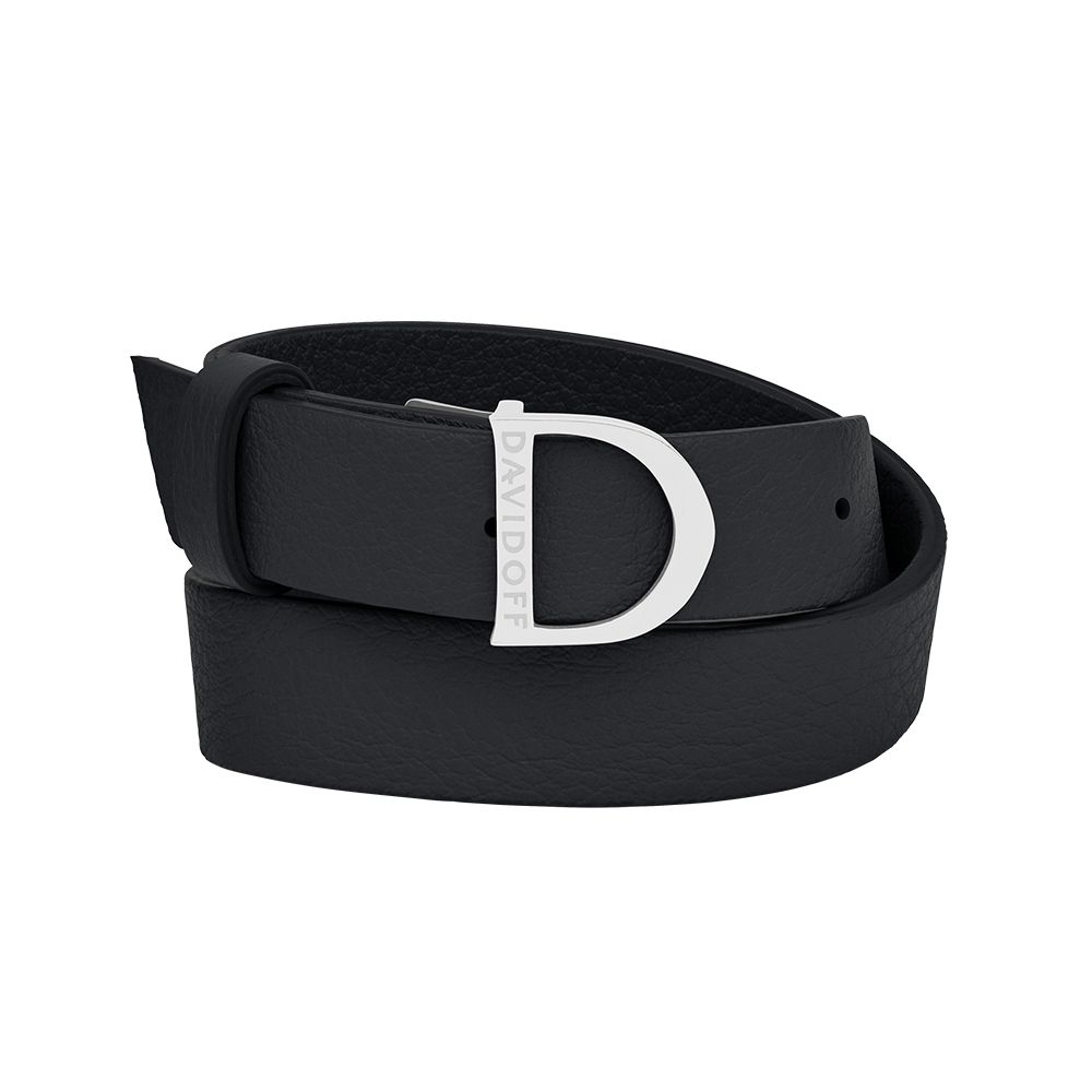 Icon bracelet black leather with D buckle