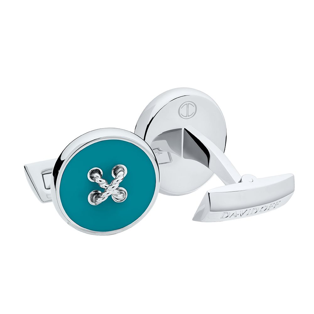 Essentials cufflinks round turquoise