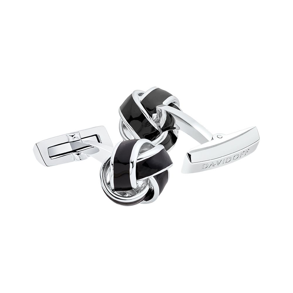 Essentials cufflinks knot silver black