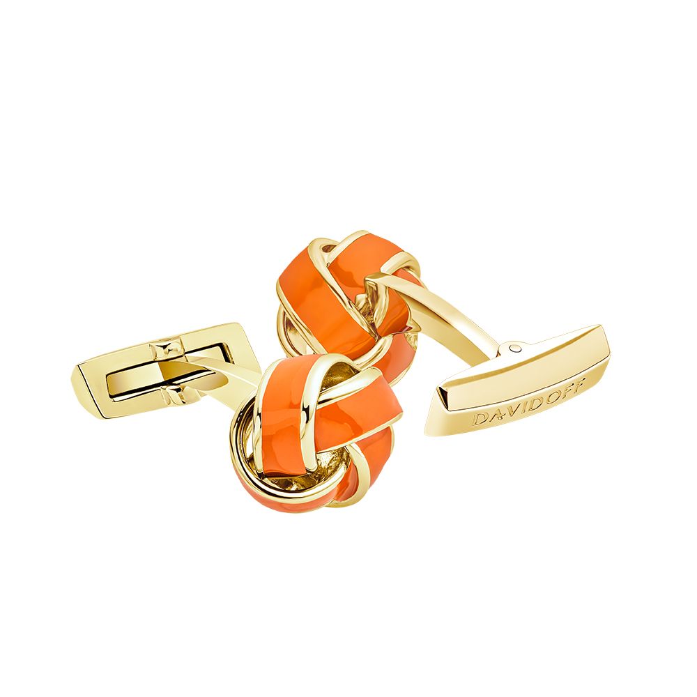 Essentials cufflinks knot orange light gold