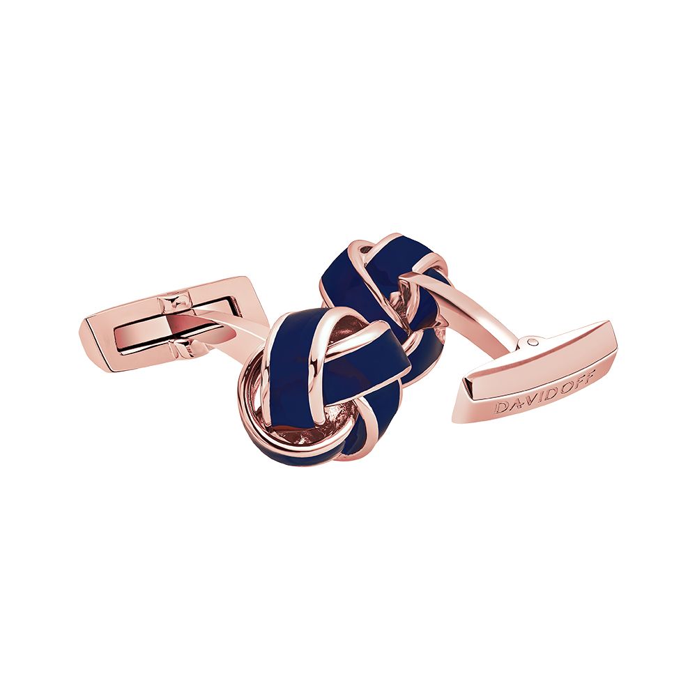 Essentials cufflinks knot blue rose gold