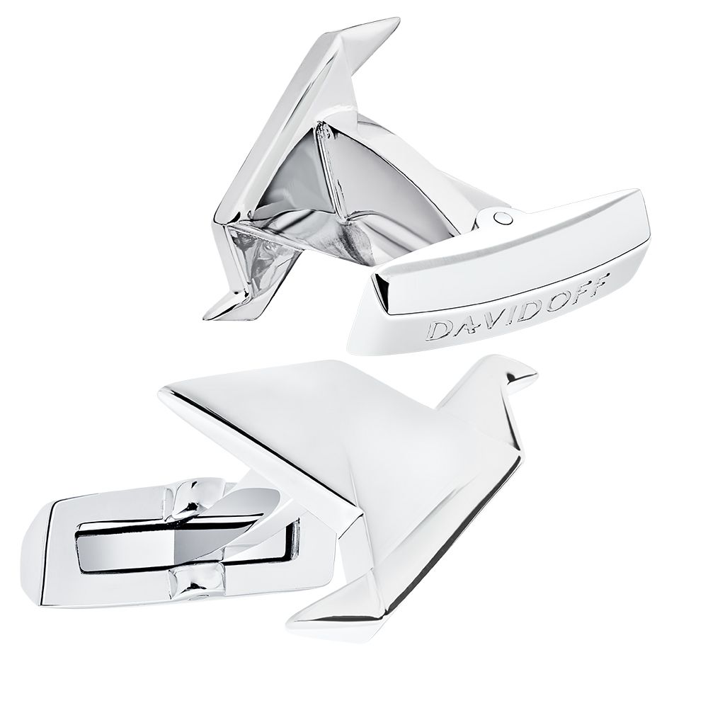 Essentials cufflinks paper crane bird silver