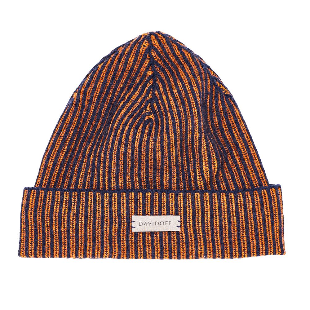 Essentials beanie bicolor blue orange wool