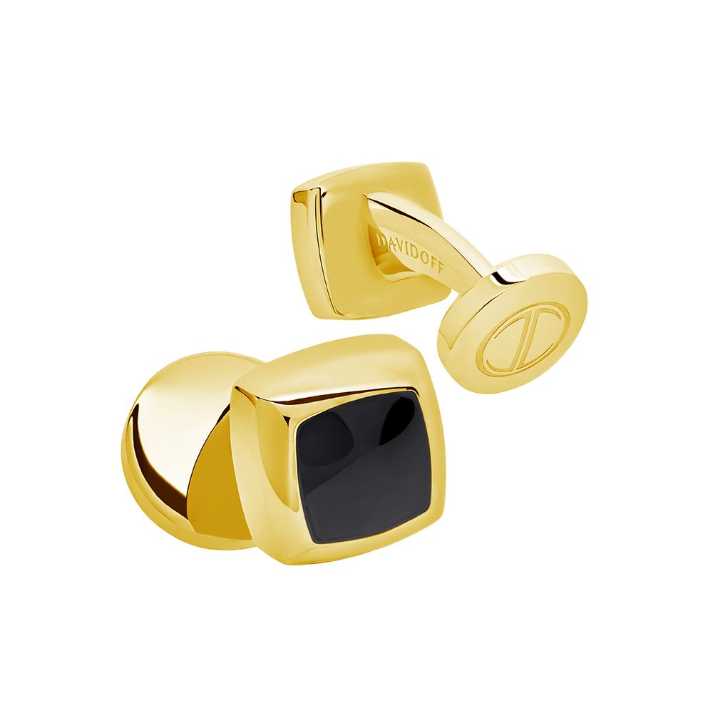 Essentials mini cufflinks square gold black