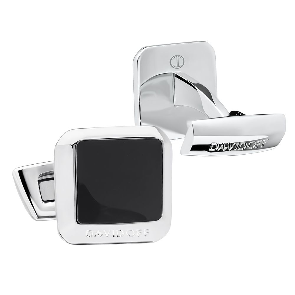 Essentials cufflinks square black silver