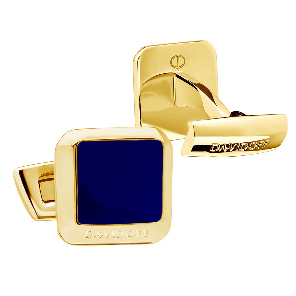 Essentials cufflinks square blue light gold