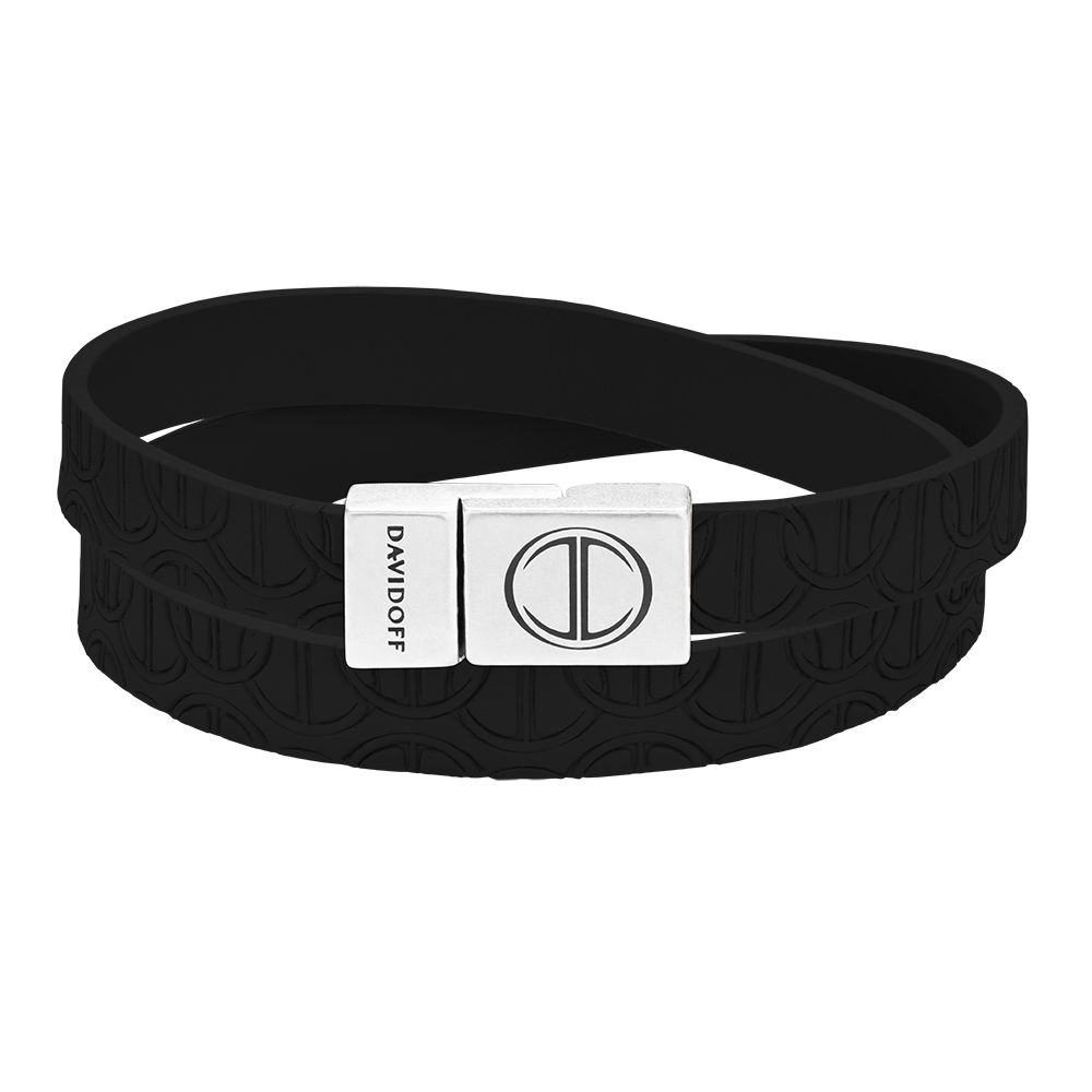 Icon bracelet black leather